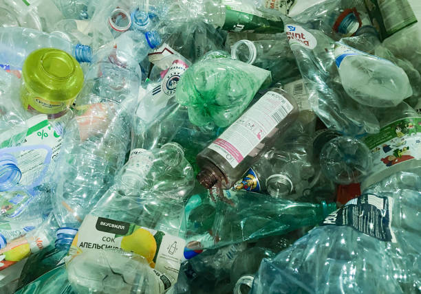 istock Recycling of plastic transparent water bottles. Conscious consumption, garbage sorting 1629259753