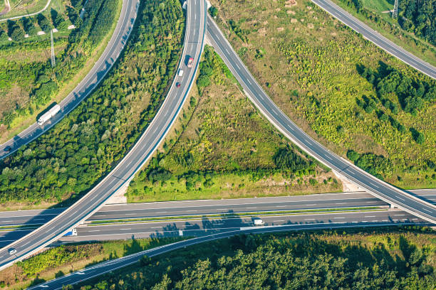 istock Aerial view on highway traffic 1629292217