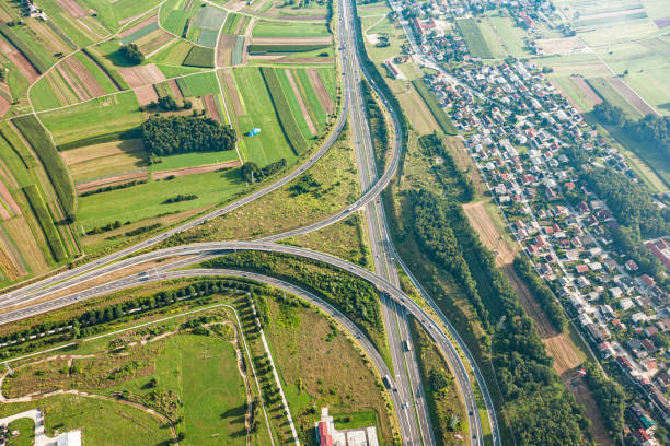 istock Aerial view on highway traffic 1629295948
