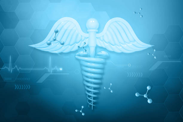 istock Medical symbol on scientific background 1629321682