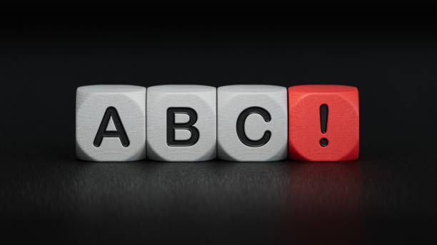 istock ABC letters wooden blocks on black background. Education concept.3D rendering on black background. 1629327211