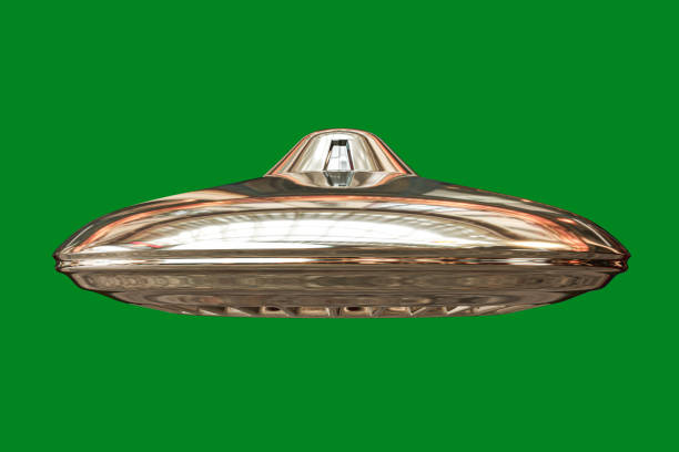 ufo isolated on green background 3d illustration