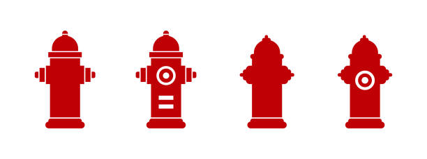 Red fire hydrant icon isolated – stock vector