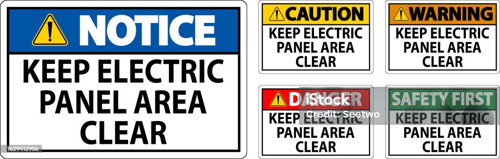 Caution Layout Panel Caution Sign Keep Electric Panel Area Clear Stock Illustration ...