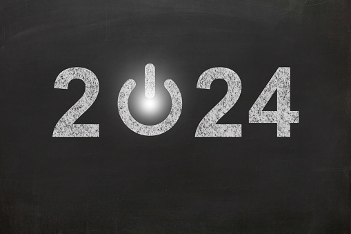 New year 2024 start turn on blackboard