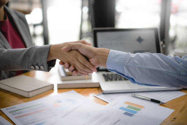 istock Teamwork executives colleagues business people handshake after meeting. 1629461259