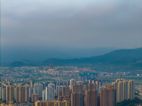 British Hong Kong, China, 1977. View across Hong Kong Bay.