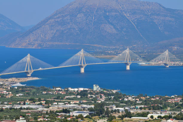 istock Rio-Antirrio bridge bird's-eye view 1629464378