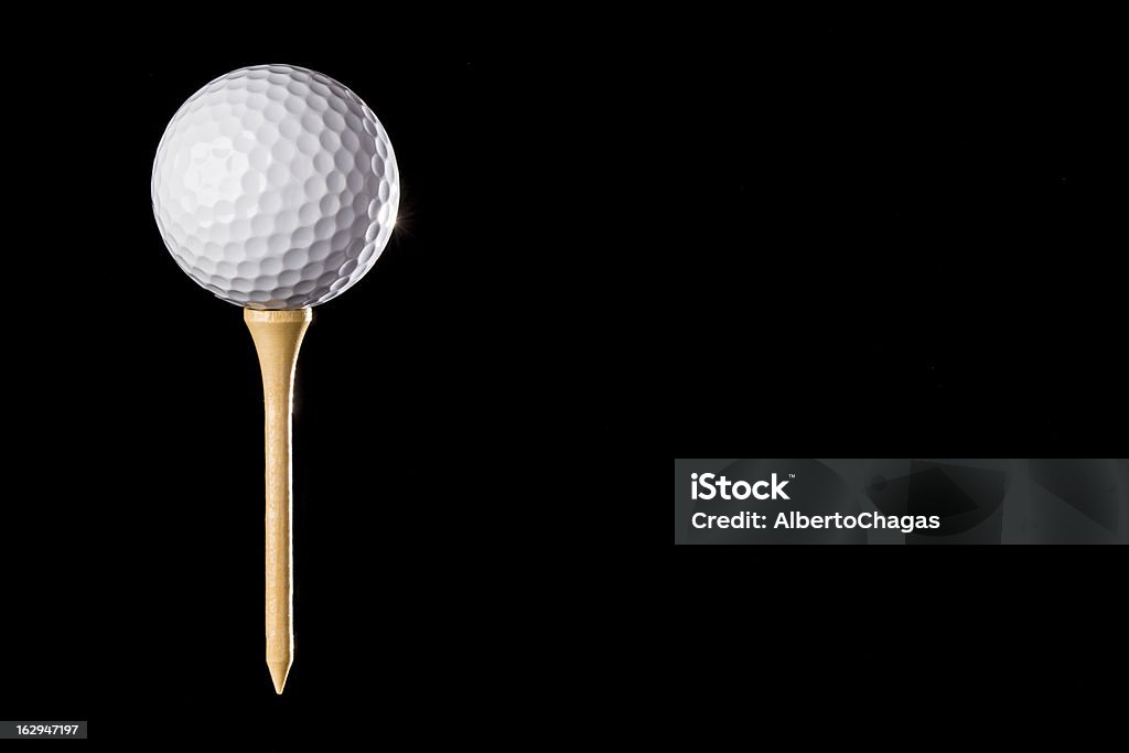 Golf Ball Golf ball closeup on black background Black Background Stock Photo