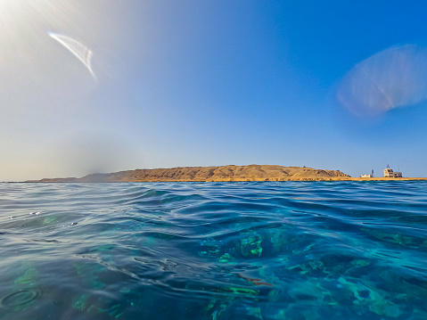 Beautiful view from the sea in Hurghada, Egypt.