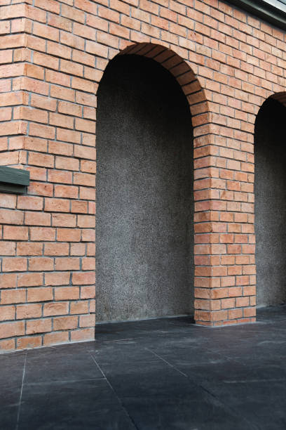 istock Close-up Building made of brick by masonry. 1629479296