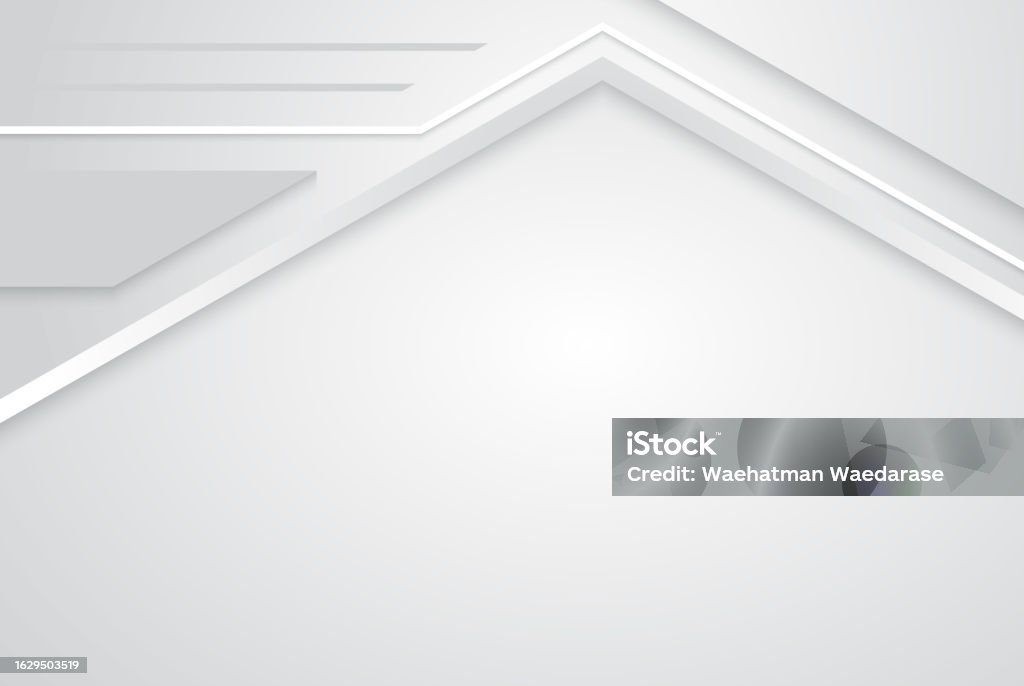 Abstract White And Grey Tech Geometric Modern Vector Background On ...