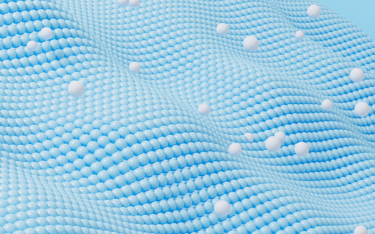 Blue braided fabric background, 3d rendering. Digital drawing.