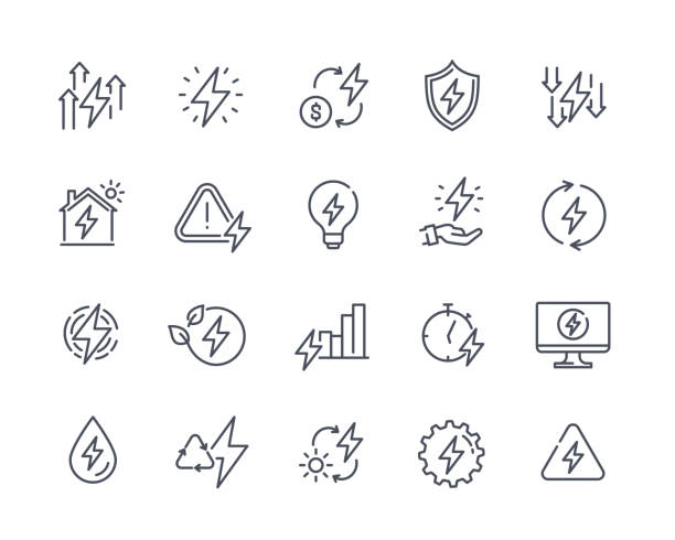 stockillustraties, clipart, cartoons en iconen met energy icons vector set - energie