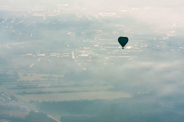 Aerial view from balloon other balloon