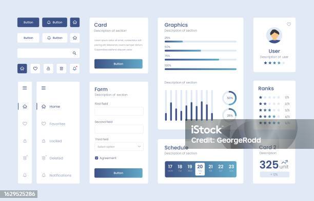 Light Collection Of Gradient Ui Ux Elements Ux Dashboard User Panel ...