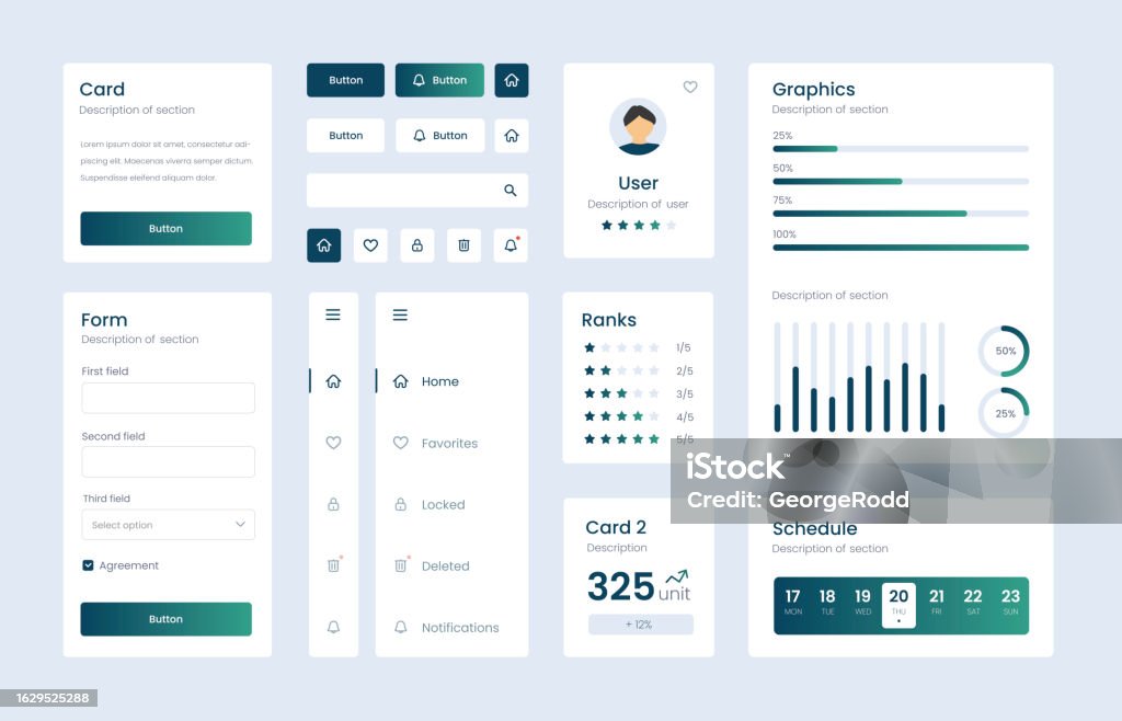 Panel For User Interface Light Collection Of Gradient Ui Ux Elements Ux Dashboard User Panel ...