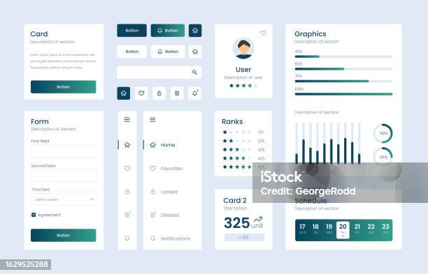 Light Collection Of Gradient Ui Ux Elements Ux Dashboard User Panel ...