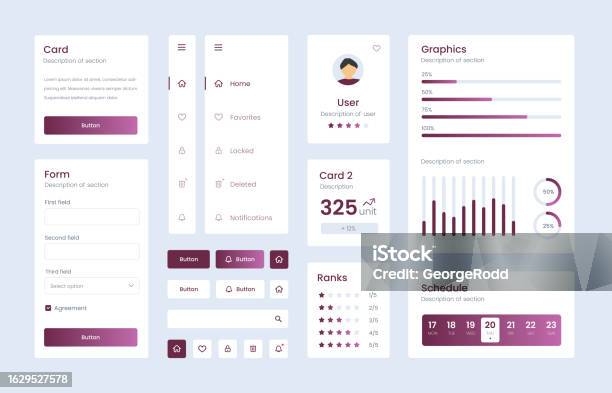 Light Collection Of Gradient Ui Ux Elements Ux Dashboard User Panel ...