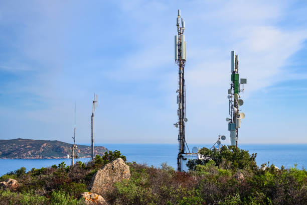 istock Antennas and telecommunication towers with a view (Sardinia, Italy) 1629543469