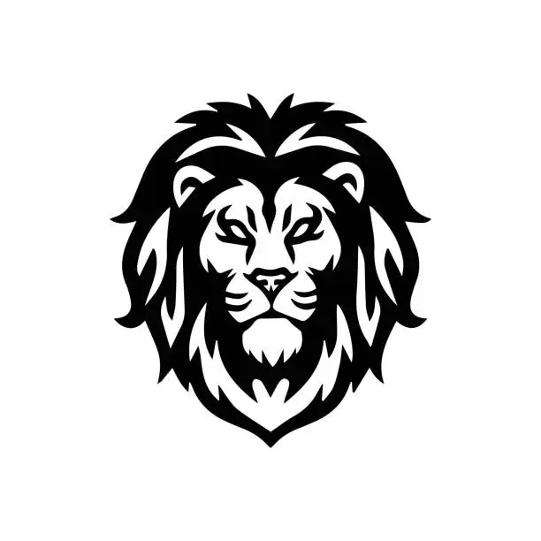 Vector illustration of head lion mane part logo