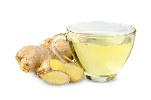 istock ginger tea in glass cup isolated on white background  ,include clipping path 1629558466