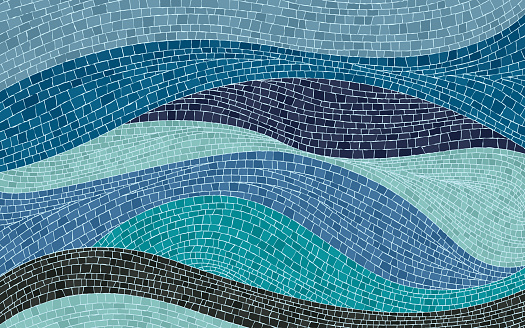 Waves background, vector illustration graphic mosaic