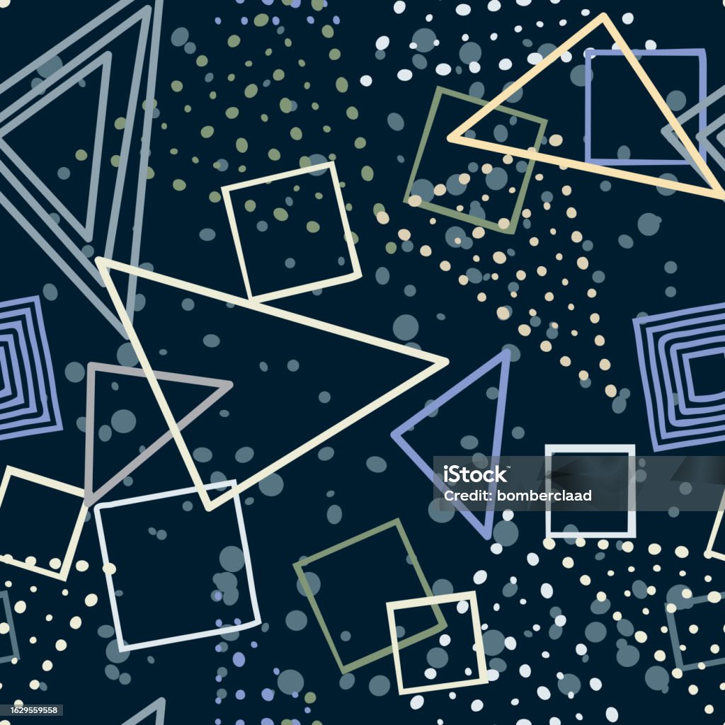 Squares And Triangles Hand Drawn Pattern Stock Illustration - Download ...