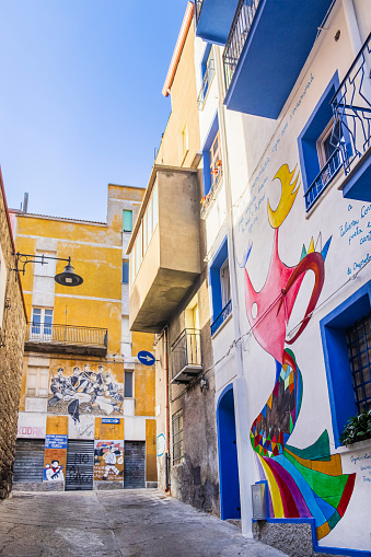Murals are depicted on the façades of Orgosolo, a town in the Barbagia region famous for its paintings, most of it politically motivated, made by various artists starting from the end of the 60s