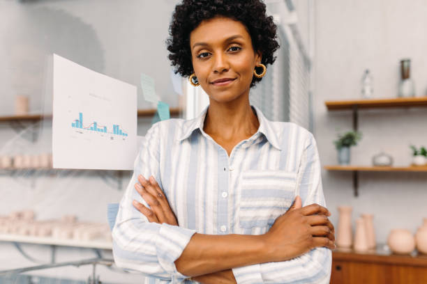 istock Confident small business owner looking at the camera in her office 1629575443