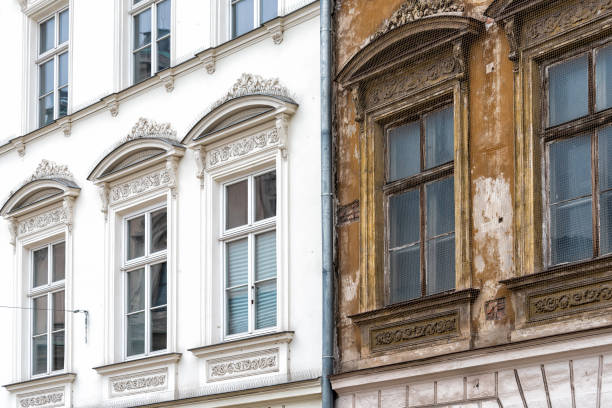 istock front of building with old and reconstructed part 1629576154