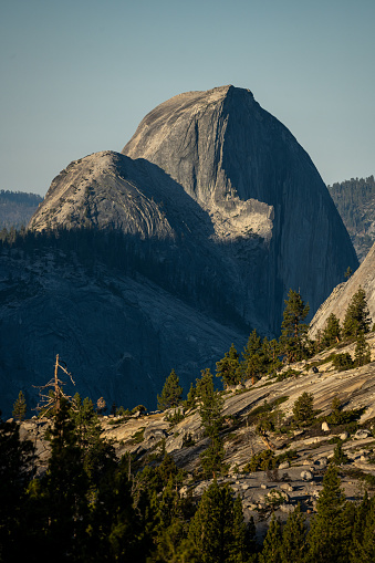 Halfdome And Sub Dome Warm With Mid Morning Light in Yosemite National Park