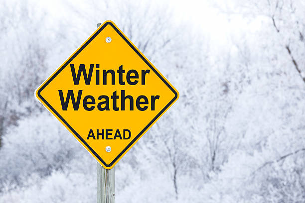 Photo of Winter Weather Ahead Road Sign