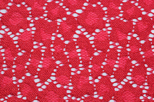 the macro photo of the fabric with lace
