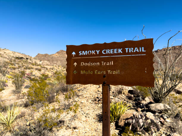 istock Rusty Smoky Creek Trail Sign In Big Bend 1629591676