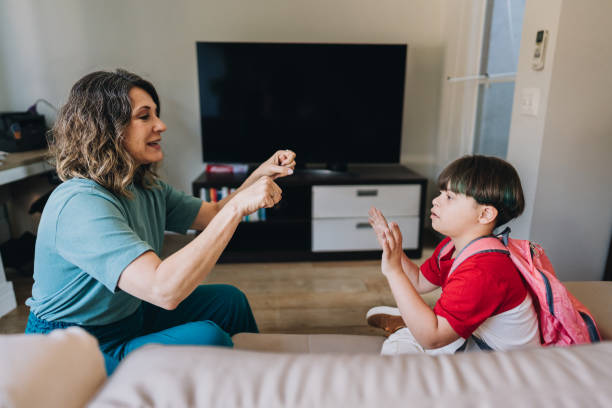 istock Mother and son playing at home 1629601290