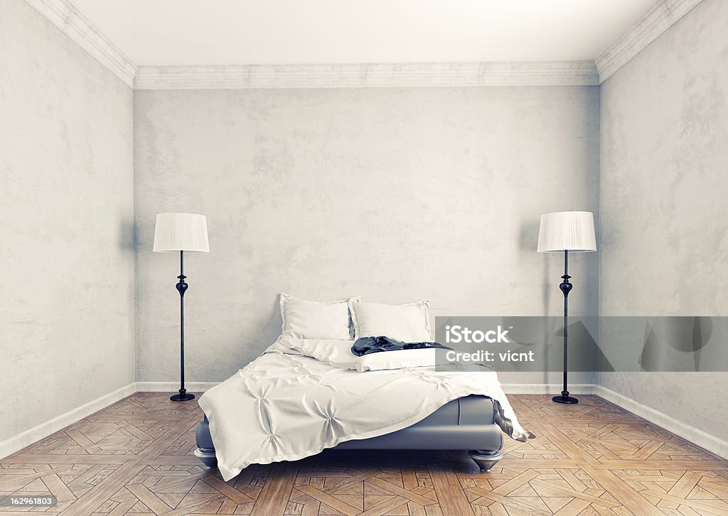 modern  bedroom modern style bedroom interior (3D rendering) Apartment Stock Photo