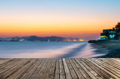 Wooden deck at the seaside