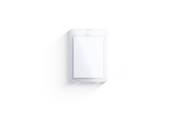 istock Blank transparent plastic magnetic trading card mockup, top view 1629644352