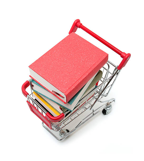 istock Books in Shopping Cart isolated on white background 162965954