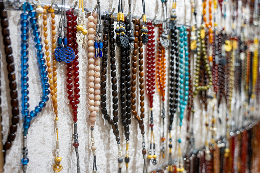 different type of Rosary beads at shop