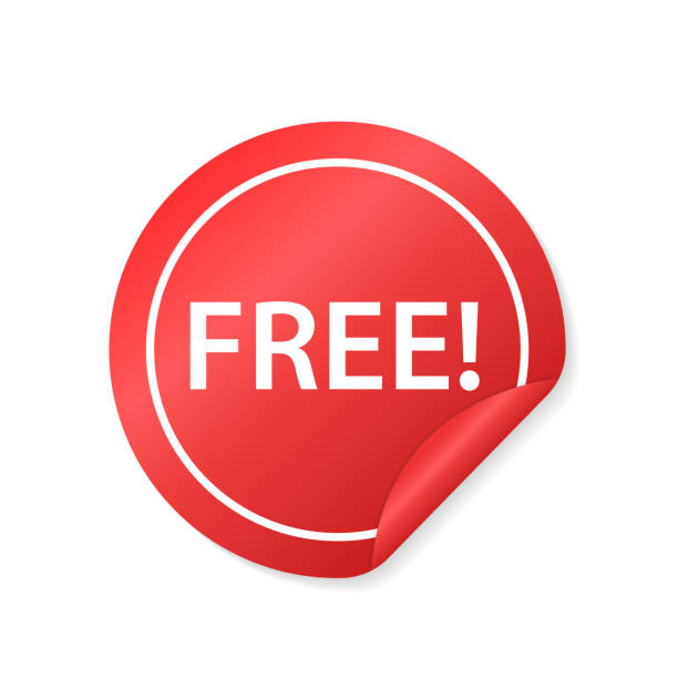 istock Red round free sticker on white background. Promotion and advertising. Free vector label. Vector illustration 1629704725