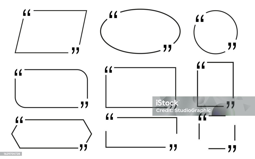 Comments Border Quote Vector For Text Speech Quotation Box Frames With Borders Design ...