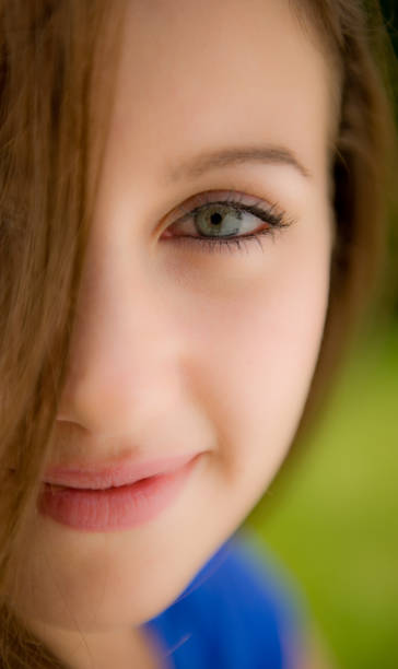 istock Half Face Portrait Of Girl 162970631