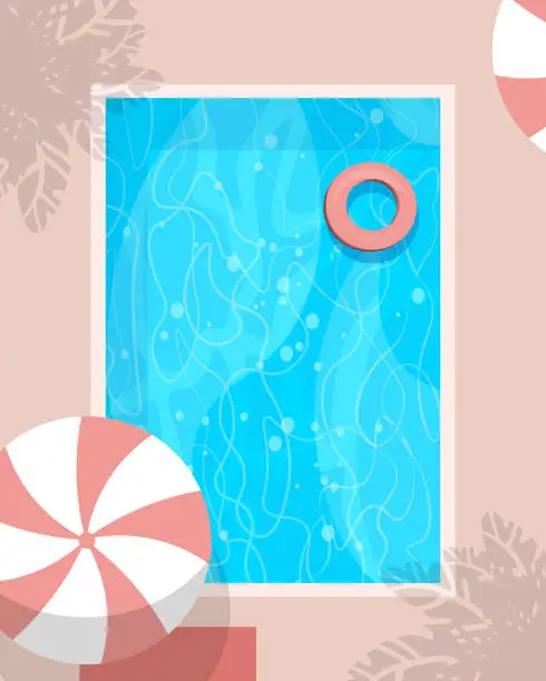 Vector illustration of Swimming pool, recreation, chill