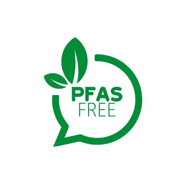 Vector illustration of pfas free sign on white background