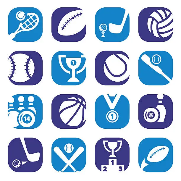 Vector illustration of color sports icons