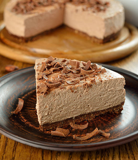 コールドチョコレートチーズケーキ - chocolate cheesecake ストックフォトと画像