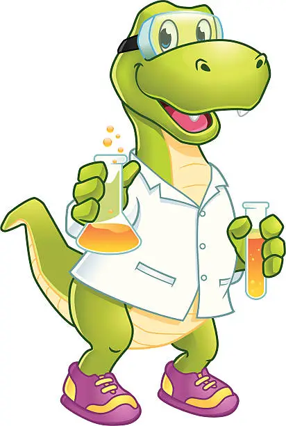 Vector illustration of Professor Dino