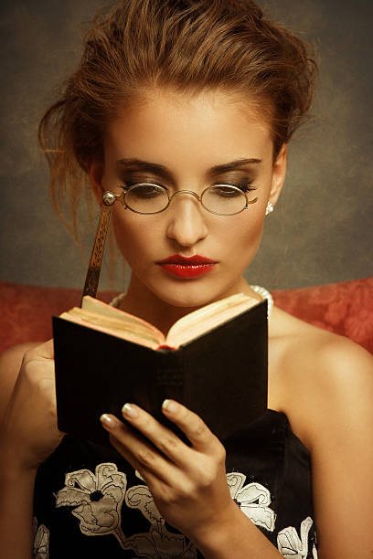 young woman reading a book